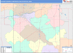 Elkhart-Goshen Metro Area Digital Map Color Cast Style